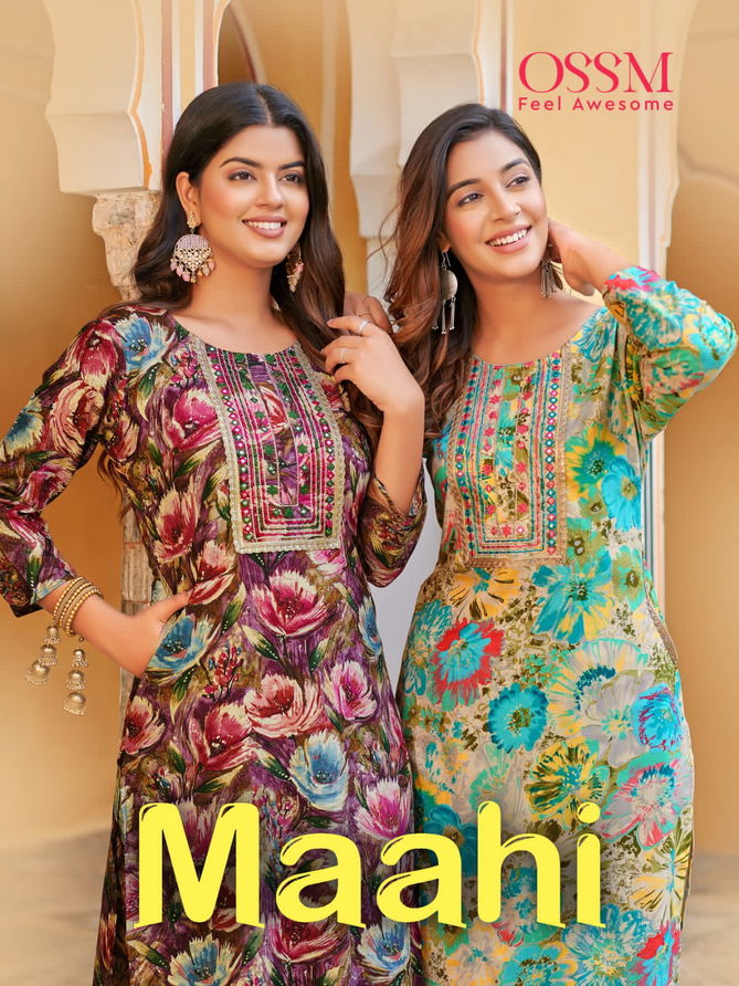 Maahi By Ossm Printed Kurti With Bottom Catalog